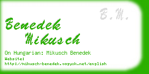 benedek mikusch business card